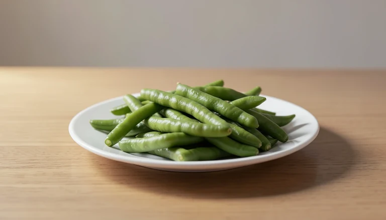 AI illustration of Generic illustration of cooked string beans.