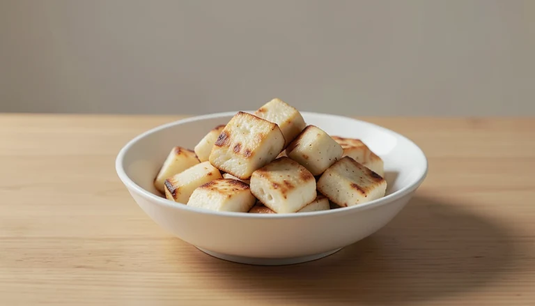 AI illustration of Generic editorial illustration of cooked crispy tofu.