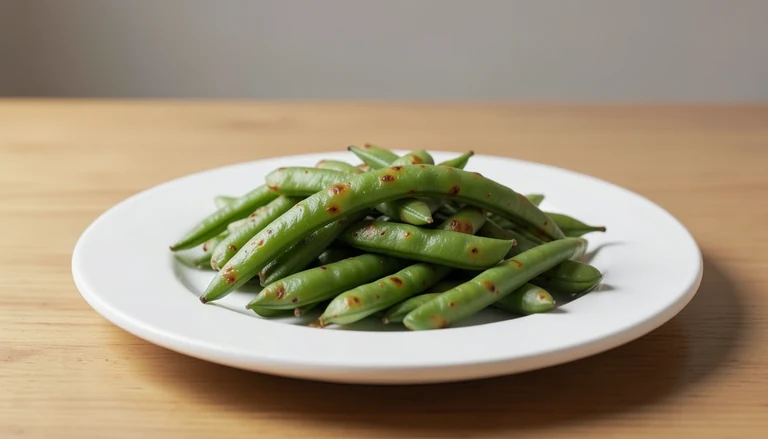 AI illustration of Generated food illustration of dry-fried green beans.