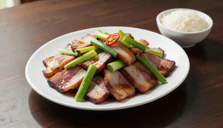 AI illustration of Hunan smoked pork stir-fry